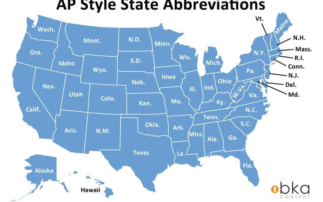 AP Style: State Name Abbreviations