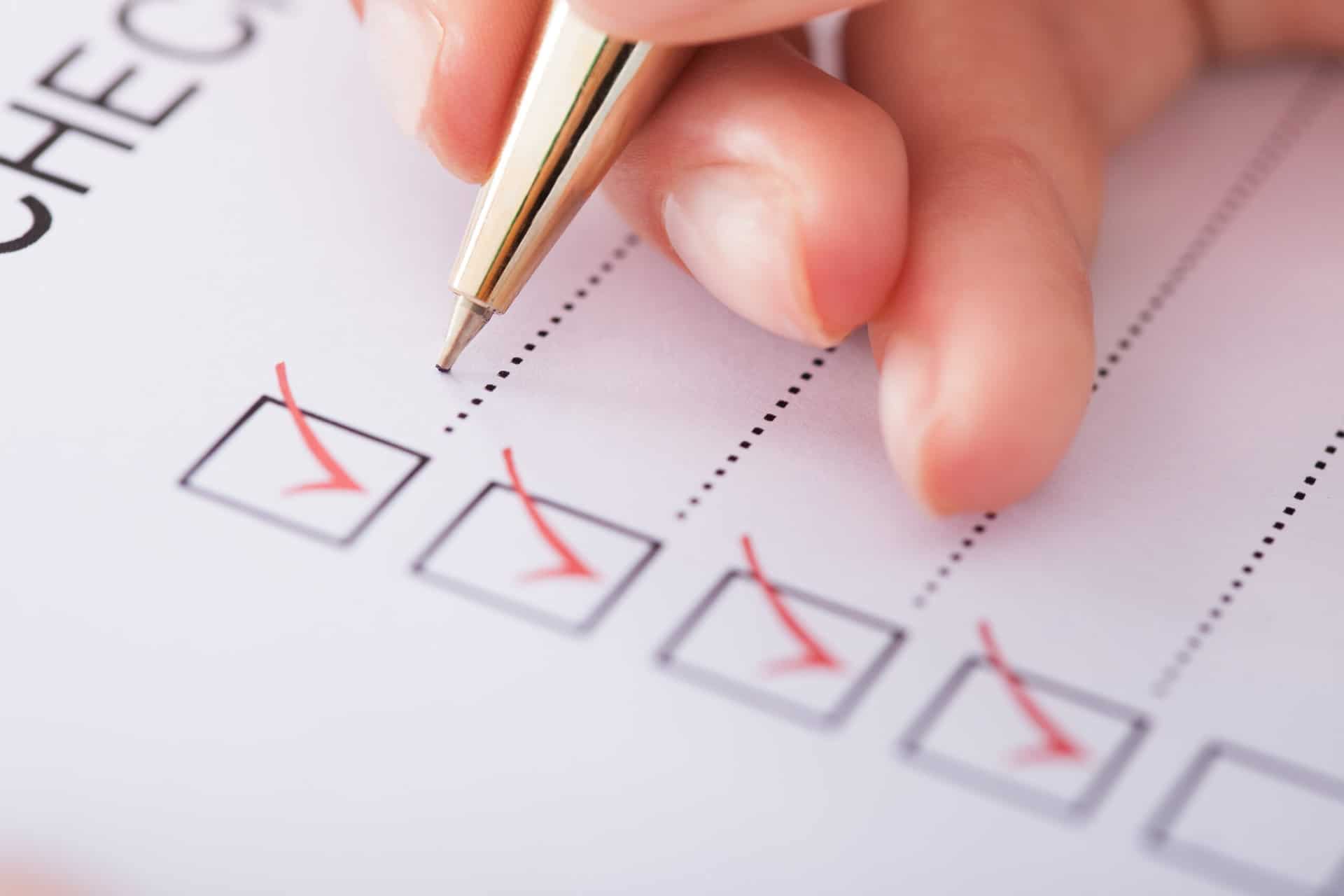 Writing a checklist