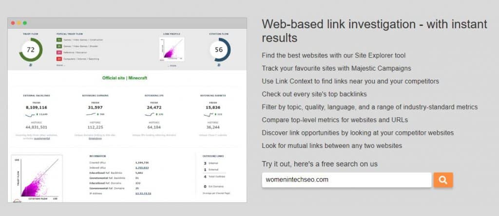 majestic SEO keyword research tool