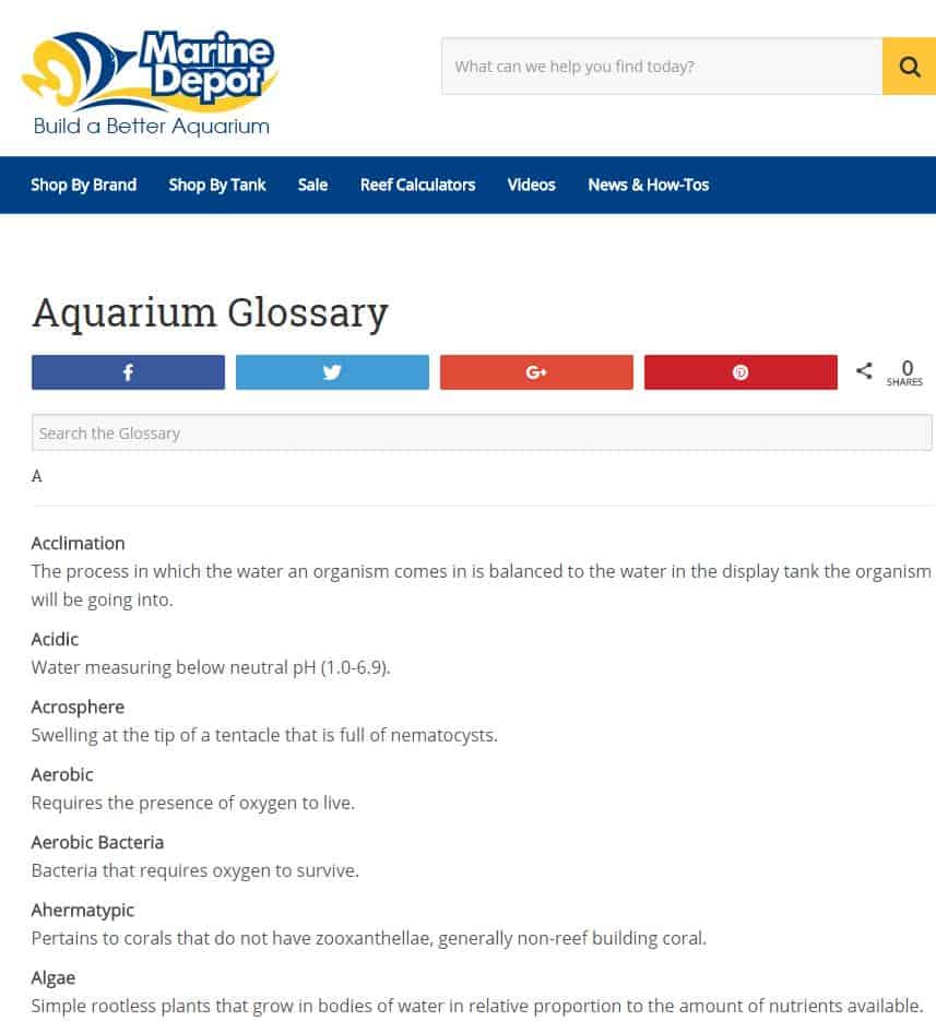 Marine Depot Glossary