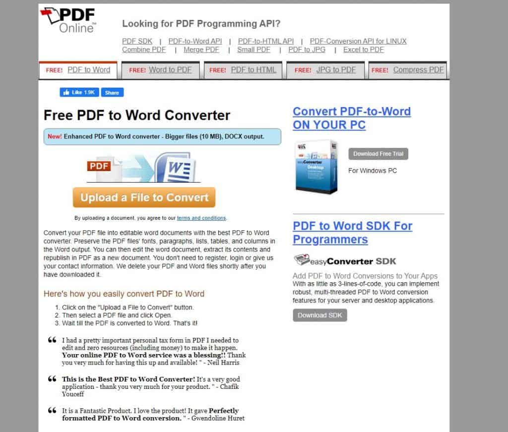 convert word to pdf