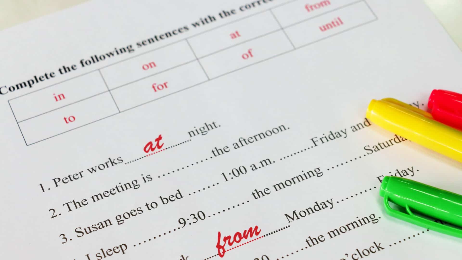 prepositional phrase examples