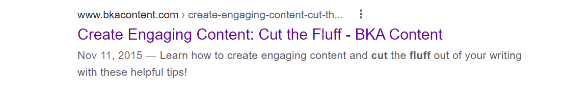 cut fluff in meta descriptions